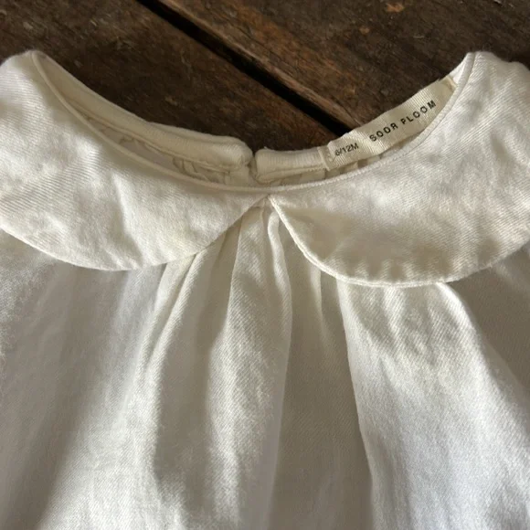 12m Soor Ploom cotton peasant blouse some fading and wear 🤍👀 - Picture 2 of 4